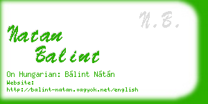 natan balint business card